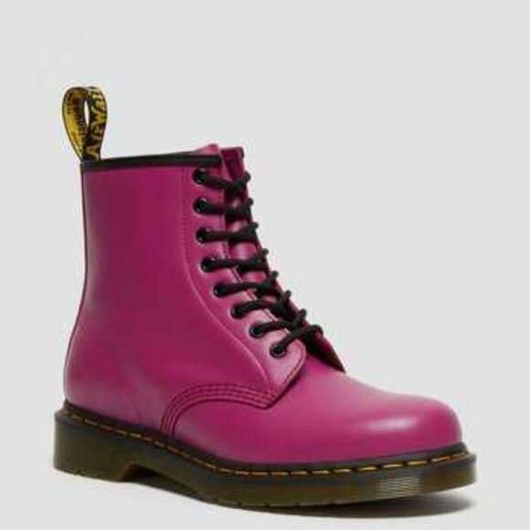 Dr. Marten Hot Pink 1460 SMOOTH LEATHER LACE UP BOOTS - RARE - Picture 3 of 16